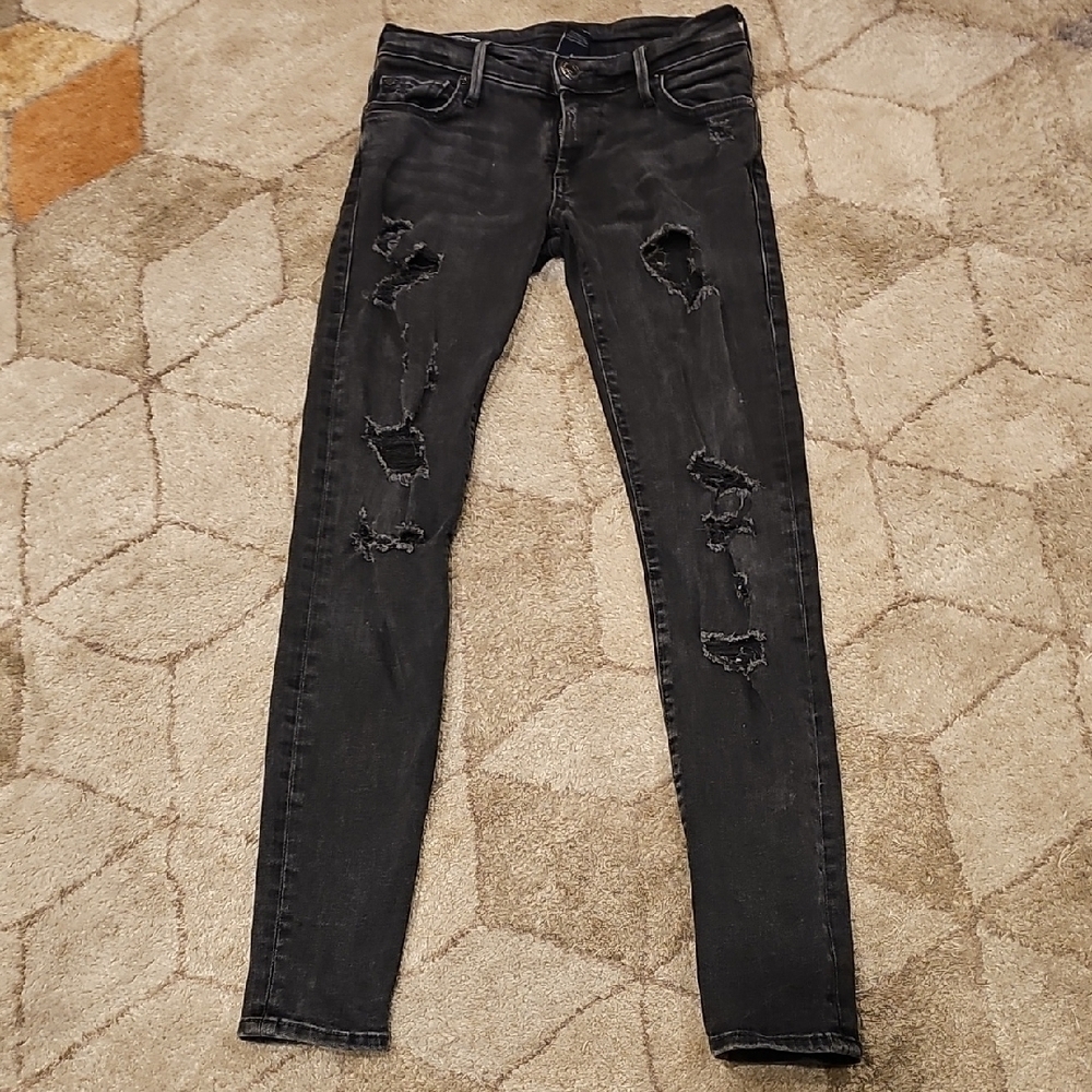 True Religion Black Casey Low Rise Super Skinny Jeans